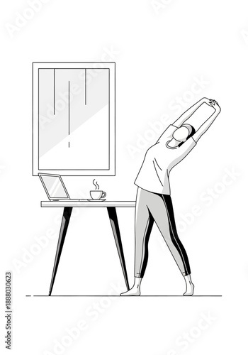 Morning Routine Illustration for Remote Workers