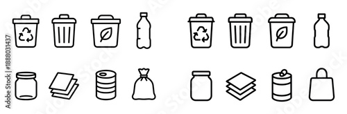 Minimalist Waste Sorting Icons