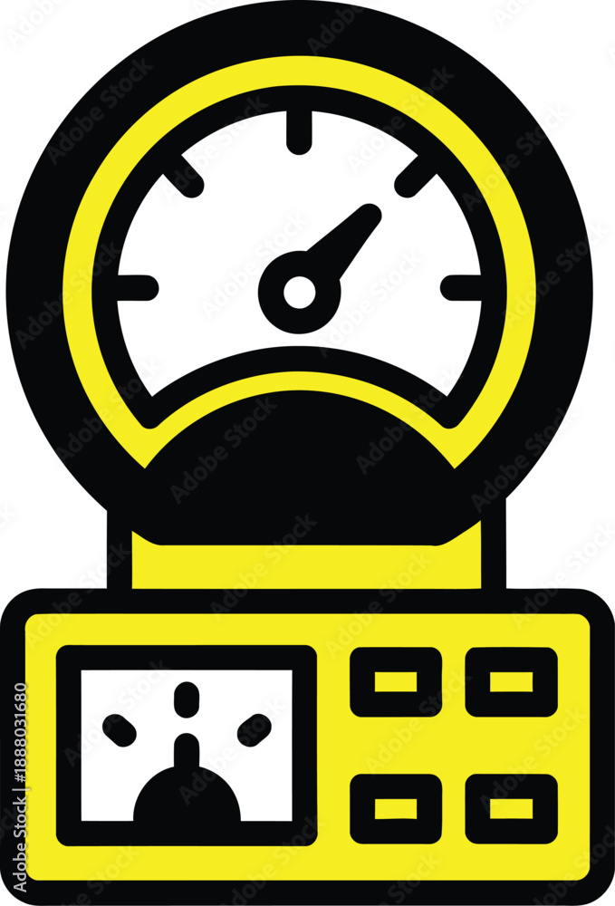 Obraz premium Flat design speedometer dashboard icon