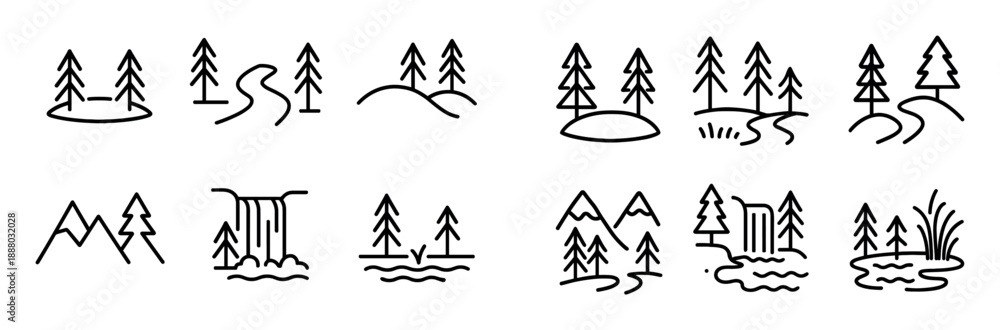 Obraz premium Forest Icon Collection