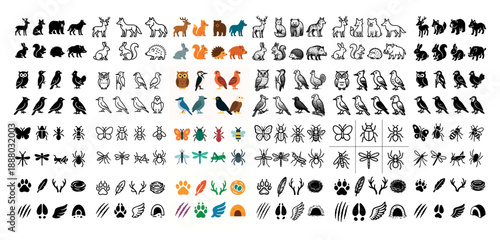 Animal silhouettes and outlines collection