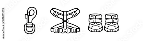 black and white outline leash hook harness pet walking shoes