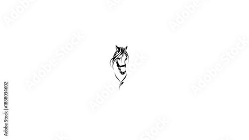 Powerful Rearing Horse Silhouette Illustration