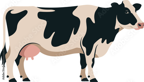 Single cow vector on white background.