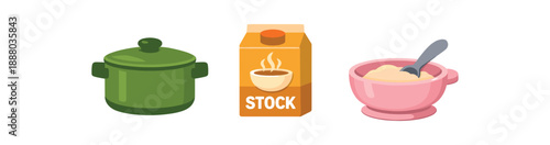 full color flat pot olive green stock warm golden ladle gray baby bowl powder pink