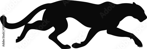 Silhouette Of A Cheetah Running Fast