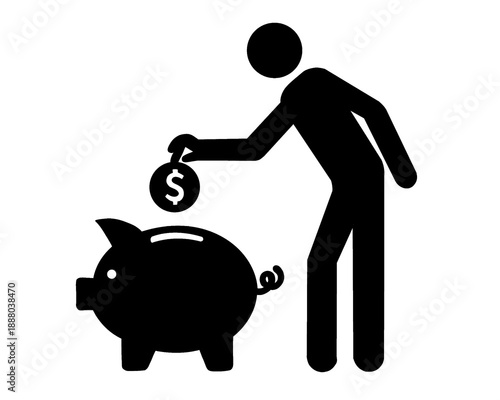 illustration of collecting money, saving, vector illustration
