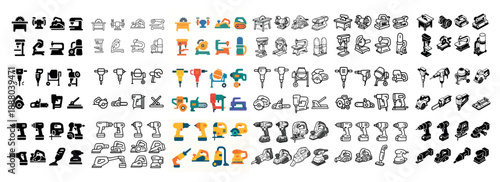 Collection of various hand tool icons