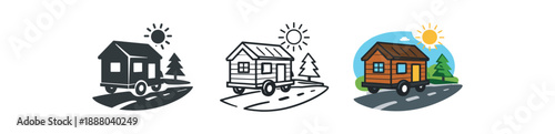 slow travel wooden cabin on wheels tiny home on road