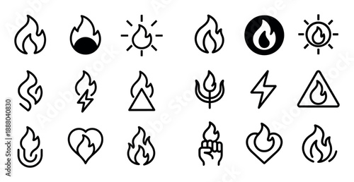 Minimalist Fire Icons