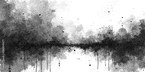 Abstract Vector Ephemeral Gray Landscape captivating monochromatic landscape painting using subtle watercolor effects, evoking a sense of calm and mystery.