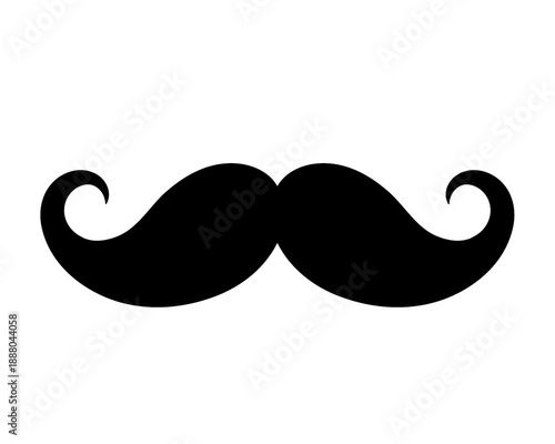 black mustache icon, vector illustration
