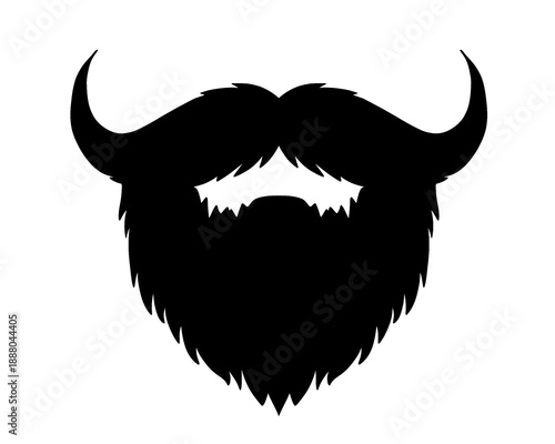 men's mustache and beard icon, vector illustration isolated on white background

