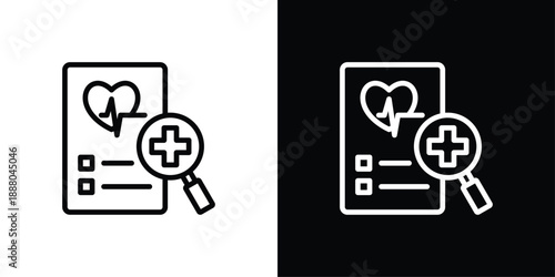 Checkup Icon Sheet Black And White