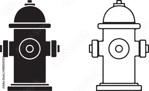 Fire Hydrant Icons Black and White water emergency