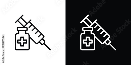 Immunization Icon Sheet Black And White