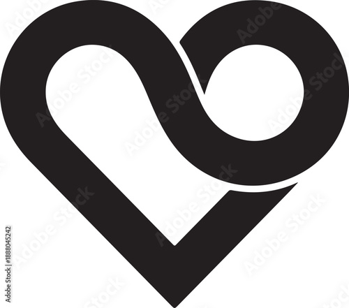 Heart shaped infinity symbol abstract loop elegant design unending love concept