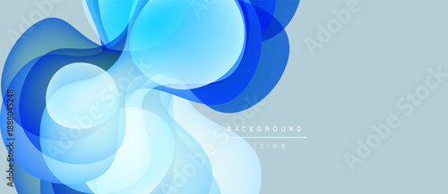 Abstract fluid shapes, blue tones, light gradients. Modern design element for backgrounds, digital art, presentations. Smooth curves create dynamic composition.