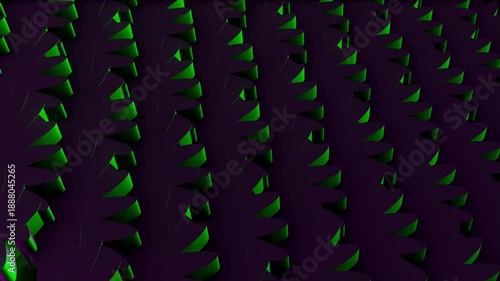 3d background objects pattern of green and purple animation	
