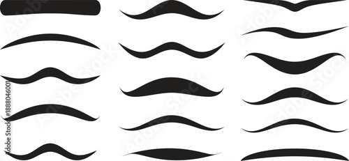 Collection of various mustache styles and shapes