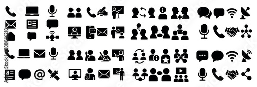 Communication icons set for digital and print use