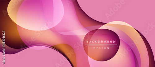 Abstract pink background features flowing shapes, gradients, soft curves. Modern design element for digital projects.