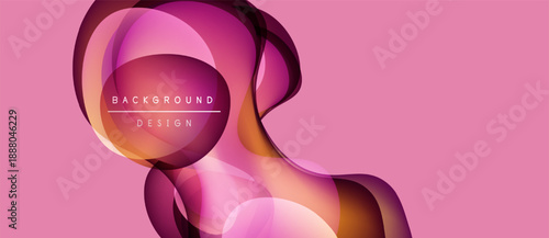 Abstract flowing shapes, pink hues dominate. Gradient colors blend, creating dynamic visual texture. Modern design element for backgrounds.