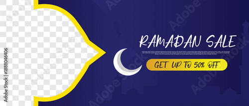 Ramadan Sale Banner template, vector illustration.