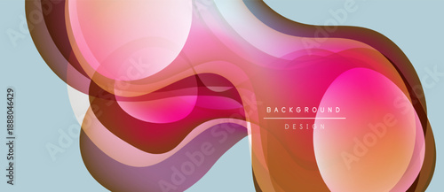 Abstract fluid shapes overlap, creating vibrant color blends. Soft gradients suggest movement, modern design aesthetic.