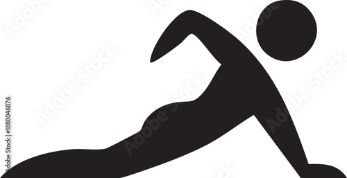 A black silhouette of a person swimming freestyle a dynamic pose silhouette