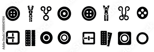 Sewing Fasteners Icons