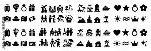 Vacation icons collection: travel and leisure