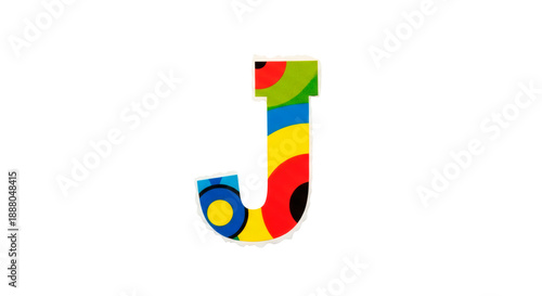 Letter J Magazine Cutout Alphabet – Real Paper Typography for Stop Motion and Editorial Design | High Definition | PNG image with transparent background