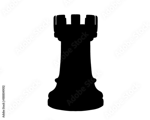 rock chess piece icon, vector illustration.
