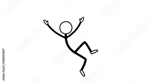 Simple stick figure illustration of a person jumping with joy.