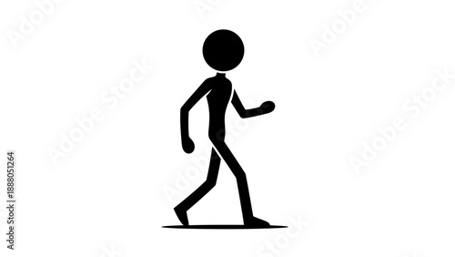 Simple black silhouette of a person running on a white background.