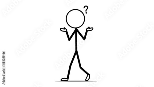 A simple stick figure with a puzzled expression and a question mark above its head.
