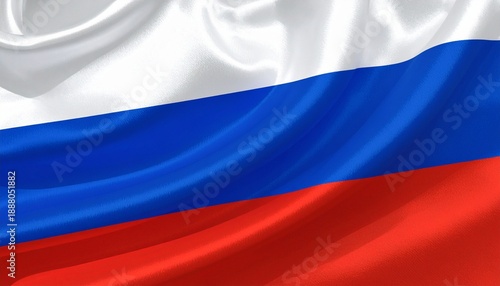 Russian flag waving with white, blue, and red stripes symbolizing national pride and cultural heritage