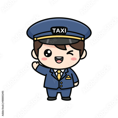 Friendly Taxi Driver Vector Illustration