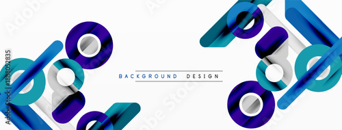 Abstract geometric shapes, blue purple tones, modern design. Minimalist composition, clean lines, suitable background element.