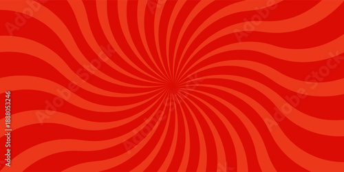 Background for cartoon comics made of red radial rays. A pop art style template for text about superheroes in comics. Vector illustration.