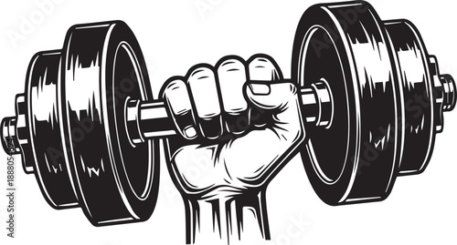 Hands Lifting Dumbbell