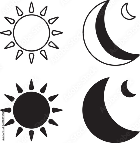 sun and moon phases icons