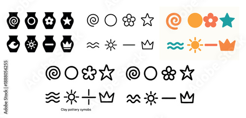 Pottery symbols and shapes collection