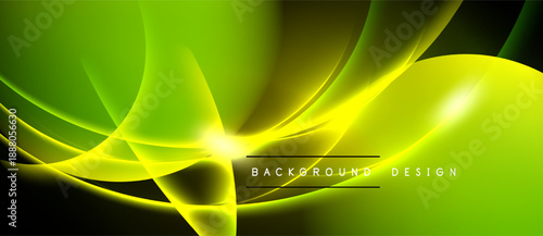 Abstract green yellow light streaks. Dynamic energy flows, creating vibrant visual impact. Modern design element for backgrounds.