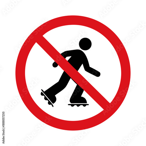 No rollerblading sign vector graphic scalable eps icon for universal use