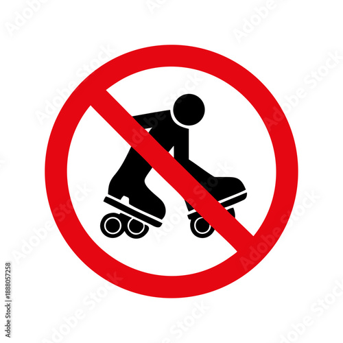 No rollerblading sign vector graphic scalable eps icon for universal use