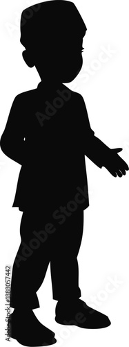 Silhouette Of A Boy Wearing A Kufi Cap