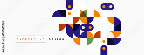 Abstract geometric shapes, vibrant colors, modern design. Minimalist composition, clean lines, suitable background element.