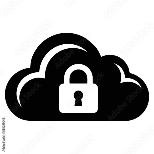 Cloud Lock Security Icon for Data Protection and Secure Storage Branding
